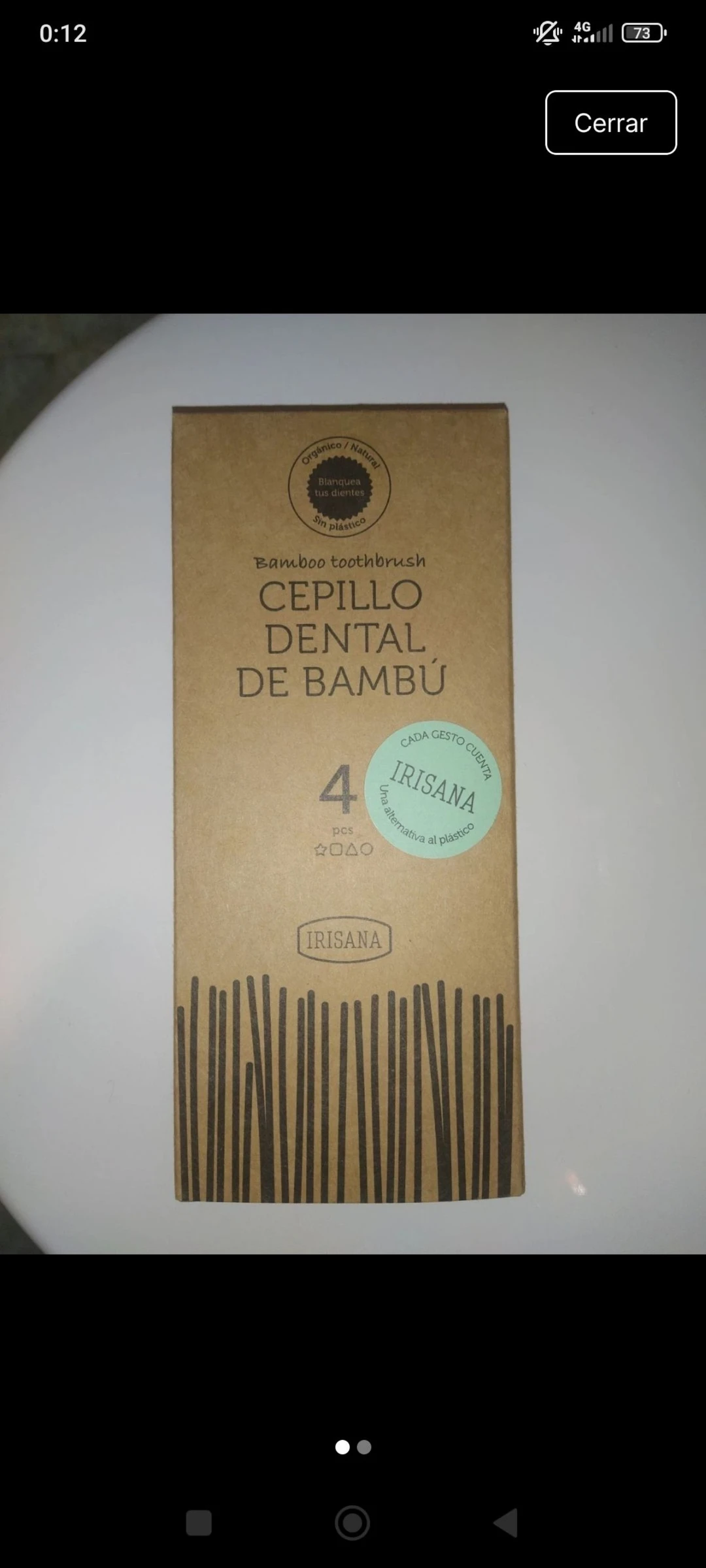 Pack de 4 cepillos dentales de bambú a estrenar 